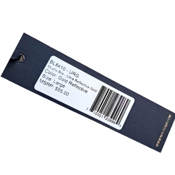 Noli Studio Bra Ultra Reflective Gold and Black Sz L NWT - Picture 4 of 5